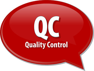 Image showing QC acronym definition speech bubble illustration