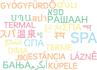 Image showing Spa multilanguage wordcloud background concept