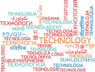 Image showing Technology multilanguage wordcloud background concept