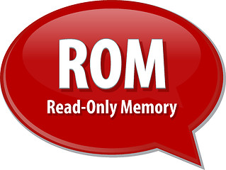 Image showing ROM acronym definition speech bubble illustration