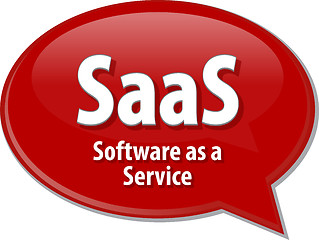 Image showing SaaS acronym definition speech bubble illustration