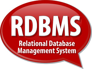 Image showing RDBMS acronym definition speech bubble illustration