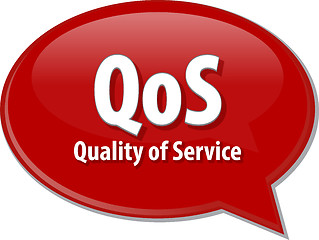 Image showing QoS acronym definition speech bubble illustration