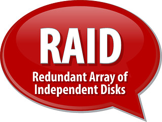 Image showing RAID acronym definition speech bubble illustration