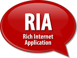 Image showing RIA acronym definition speech bubble illustration