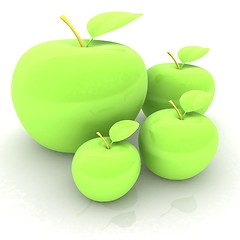 Image showing One large apple and apples around - from the smallest to largest