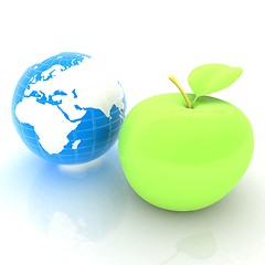 Image showing Earth and apple. Global dieting concept