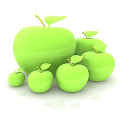 Image showing One large apple and apples around - from the smallest to largest