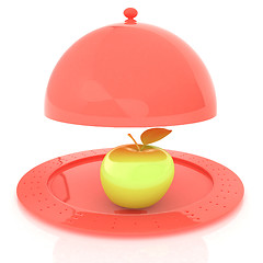 Image showing Serving dome or Cloche and apple 