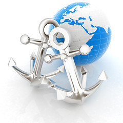 Image showing anchors and Earth
