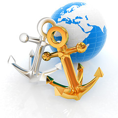 Image showing anchors and Earth