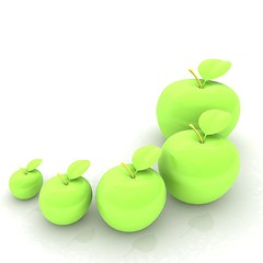 Image showing One large apple and apples around - from the smallest to largest