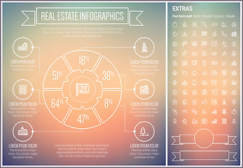 Image showing Real Estate Line Design Infographic Template