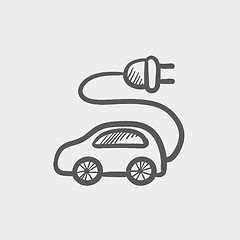 Image showing Electric car sketch icon