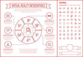 Image showing Virtual Reality Line Design Infographic Template