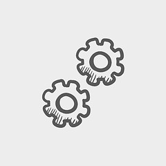 Image showing Gears sketch icon