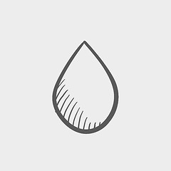 Image showing Water drop sketch icon