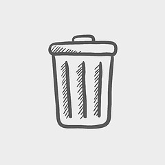 Image showing Trash can sketch icon