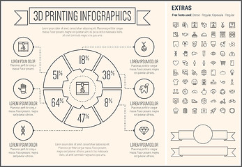 Image showing Three D Printing Line Design Infographic Template