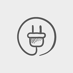 Image showing Electrical plug sketch icon