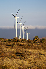 Image showing africa wind turbines and the sky in the isle 