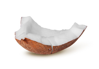 Image showing Single piece of coconut pulp rotated