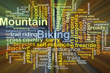 Image showing Mountain biking background concept glowing