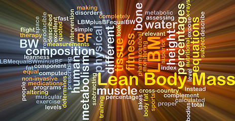 Image showing Lean body mass LBM background concept glowing
