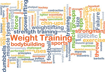 Image showing Weight training background concept