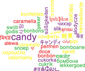 Image showing Candy multilanguage wordcloud background concept