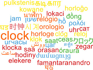 Image showing Clock multilanguage wordcloud background concept