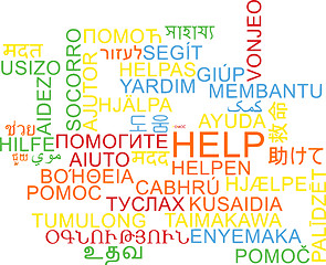 Image showing Help multilanguage wordcloud background concept