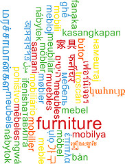Image showing Furniture multilanguage wordcloud background concept