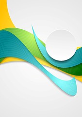 Image showing Bright corporate smooth bends. Vector colorful waves