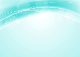 Image showing Turquoise blue abstract smooth wavy background