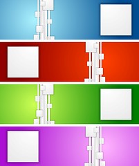 Image showing Bright geometric abstract vector banners