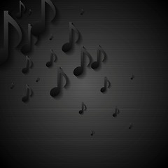 Image showing Abstract black music background