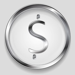Image showing Concept metallic dollar symbol logo