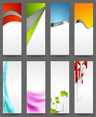 Image showing Abstract tech, metallic and wavy vertical banners