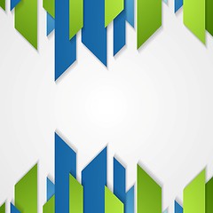 Image showing Abstract green blue tech vector shapes design