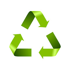 Image showing Green recycle logo sign isolated on white