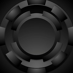 Image showing Tech round shape abstract background. Black design