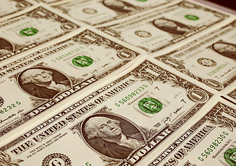 Image showing Retro look Dollar notes 1 Dollar