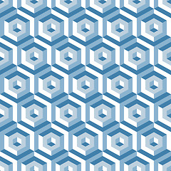 Image showing 3d seamless abstract with hexagonal elements. 