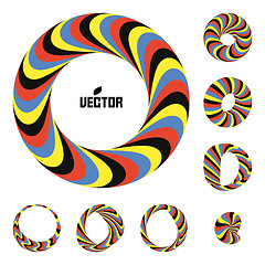 Image showing Set of abstract 3d vector icons such emblems. 