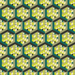 Image showing Abstract geometrical 3d background. Seamless pattern.  Mosaic. 