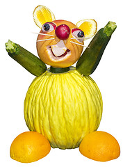 Image showing Sculpture mouse of fruit and vegetables