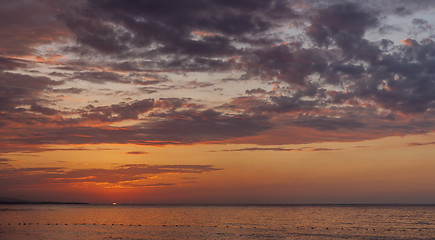 Image showing beautiful sunset at the beach