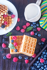 Image showing wafels with berry