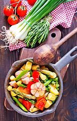 Image showing baked meat with vegetables